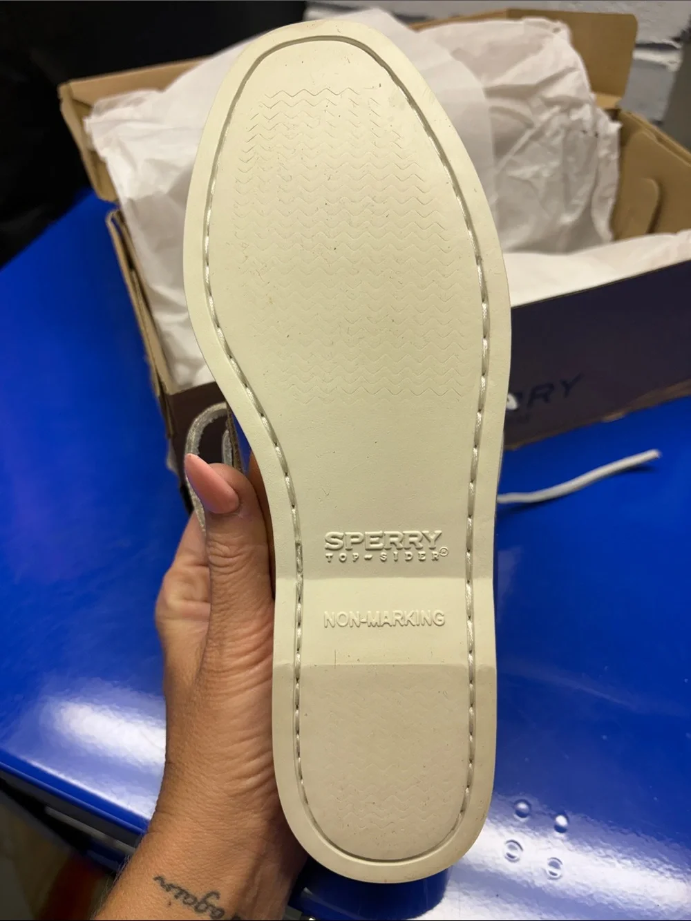 Sperry Metallic Gold Leather Boat Shoe - Women's